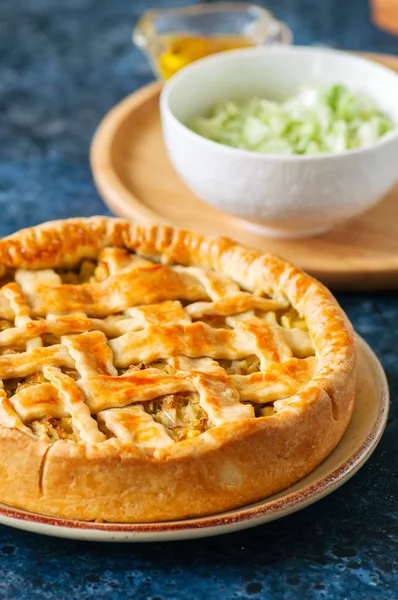 Tarte Chou Faite Maison Partir Une Pâte Feuilletée Servie Dans — Photo