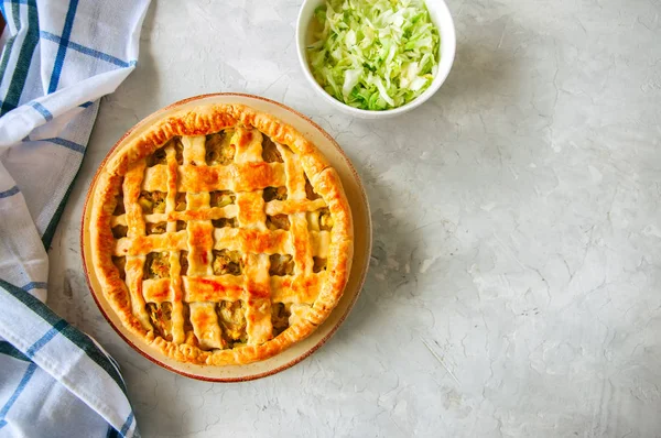 Tarte Chou Faite Maison Partir Une Pâte Feuilletée Servie Dans — Photo