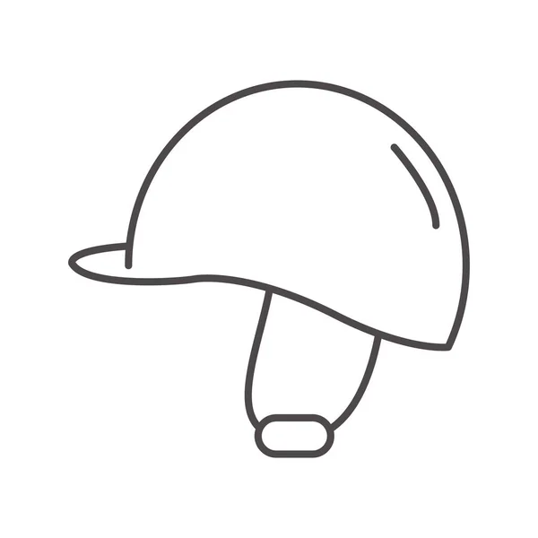 Paardrijden helm vlakke omtrek pictogram. Lijnkunst. Paardenjockey ruiter pet. Beschermende hoed voor het springen of dressuur wedstrijd. Eenvoudige moderne vectorillustratie geïsoleerd op witte achtergrond. — Stockvector