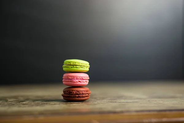 바탕에 달콤한 다채로운 Macarons — 스톡 사진