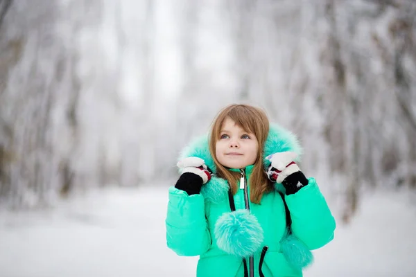 Прекрасный Портрет Маленького Ребенка Наслаждающегося Зимним Днем — стоковое фото