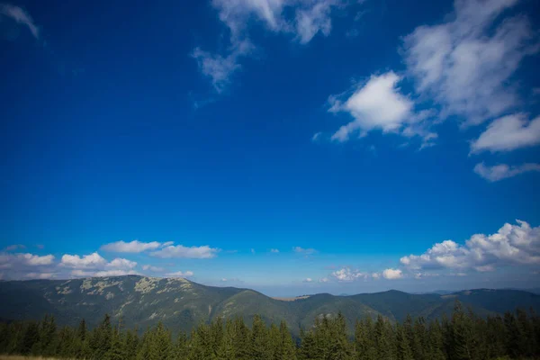 Blauer Himmel Mit Winzigen Wolken Einem Sonnigen Tag Panorama — Stockfoto