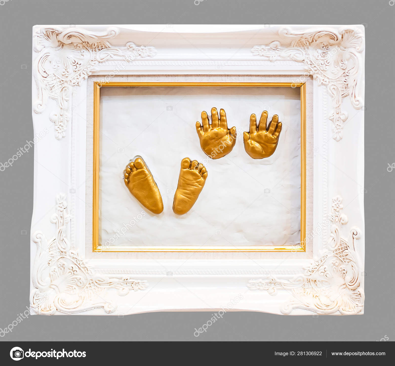 gold baby footprints