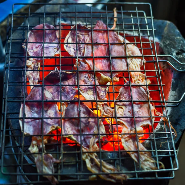 Grilled Dried Squid Favorite Street Food Thailand — Stock Photo, Image