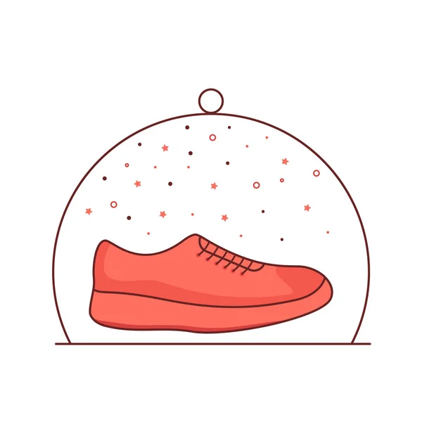 Coral Colored Shoe Dish Stars Circles Halo Living Coral Vector — Stock Vector