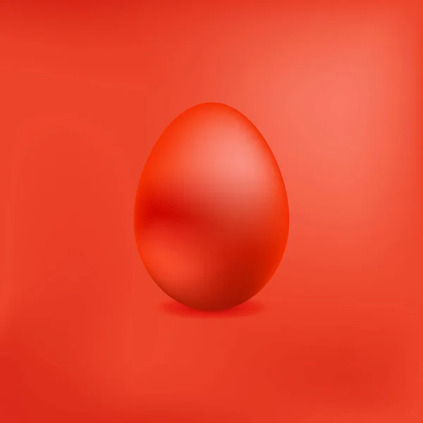 Œuf de poulet rouge sur fond métallique rouge . — Image vectorielle