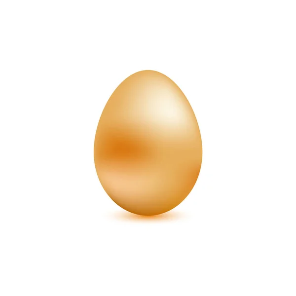 Golden chicken egg on white isolated background. — Stock Vector