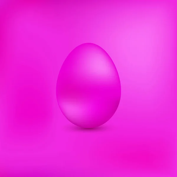 Pink chicken egg on a pink metallic background. — Stock Vector