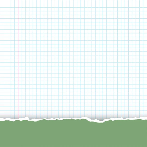 Une feuille de papier blanc dans une cage à partir de la marge gauche . — Image vectorielle