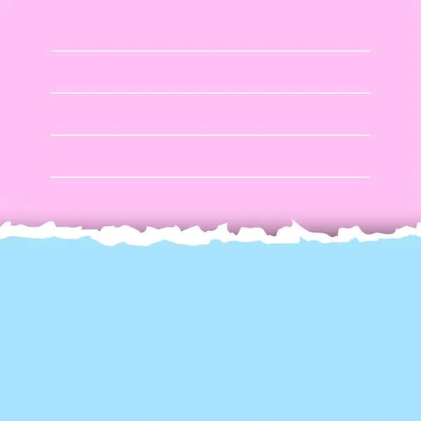 Textura azul y rosa pastel de papel desgarrado . — Vector de stock
