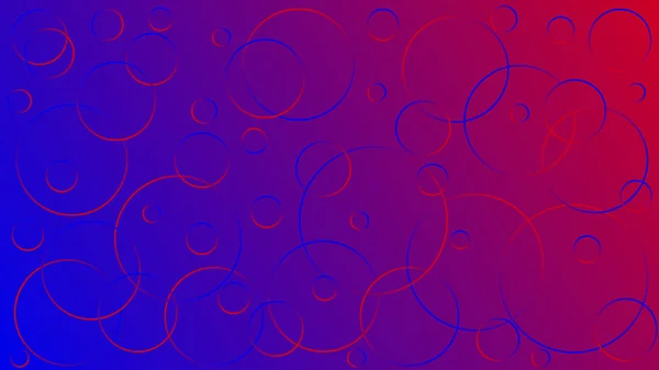 Illustration vectorielle bleu-rouge brillant, qui se compose de cercles de différentes tailles . — Image vectorielle