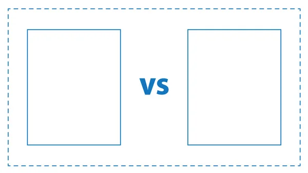 Versus screen.banner im einfachen Flatline-Stil. — Stockvektor