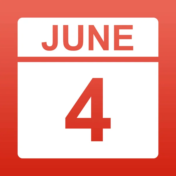 4 июня. День в календаре . — стоковый вектор