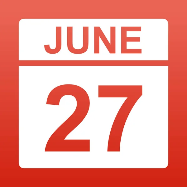 27 giugno. Giorno sul calendario . — Vettoriale Stock
