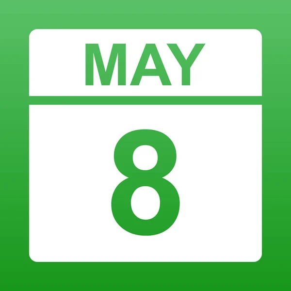 Május 8-án. a naptár nap. — Stock Vector