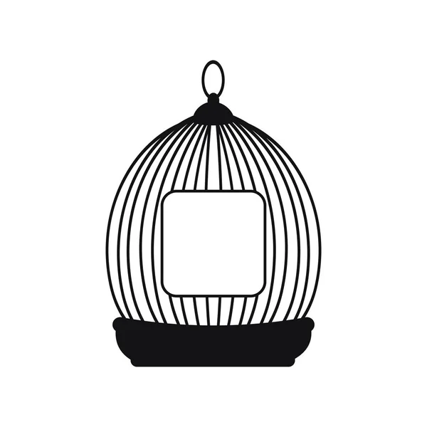 Cage isolée pour oiseaux noirs sur fond blanc avec fenêtre . — Photo