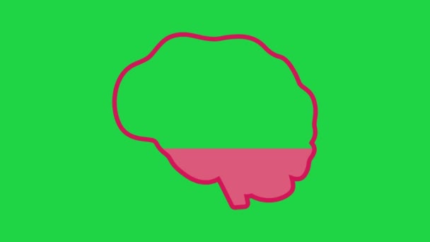 Animación Del Cerebro Humano Una Pantalla Verde Cuál Porcentaje Del — Vídeos de Stock