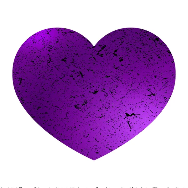 Corazón púrpura en el estilo de la raza de rock. Icono vectorial sobre fondo blanco. Ilustración vectorial . — Vector de stock