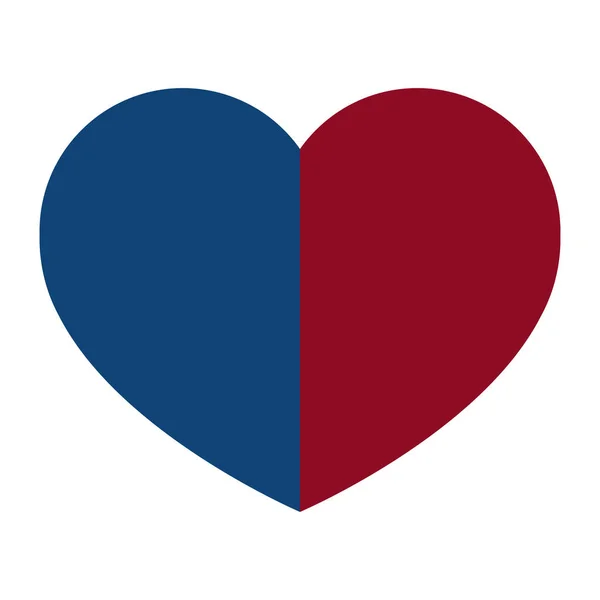 El corazón de las mitades roja y azul. Elemento para el diseño. Ilustración vectorial . — Vector de stock