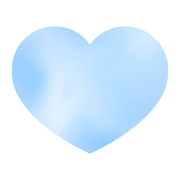 Coeur pastel bleu sur fond blanc isolé. Illustration vectorielle . — Image vectorielle