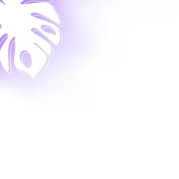 Белый лист ладони на фиолетовом фоне. Минималистичный летний ботанический фон. Иллюстрация . — стоковое фото