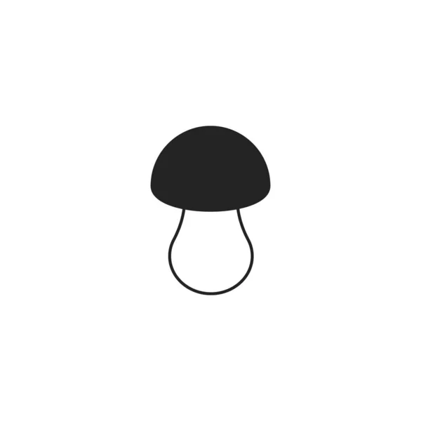 Champignon de style plat avec un chapeau noir. Icône vectorielle isolée . — Image vectorielle
