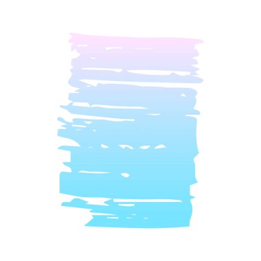 Pastel renkli fırça elemanı. Beyaz izole arka plan üzerinde dekoratif mavi ve pembe afiş. Illüstrasyon.