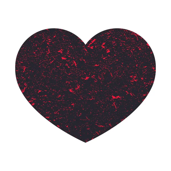 Corazón con la textura de granito y lava hirviendo. Roca en forma de corazón sobre un fondo blanco aislante. Día de San Valentín. Ilustración . — Foto de Stock