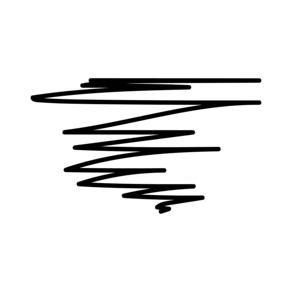 Γραμμές χειρός με μαύρο μαρκαδόρο. Διακοσμητικές γραμμές απομονωμένες σε λευκό φόντο. Στοιχείο για το σχεδιασμό. Εικόνα. — Φωτογραφία Αρχείου