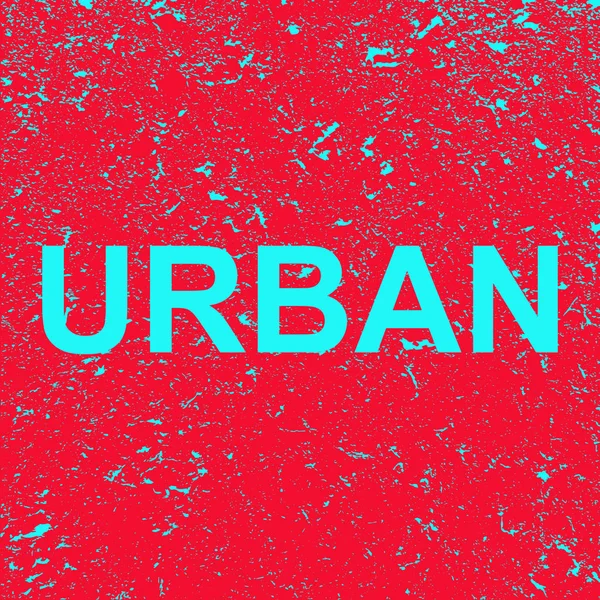 Inschrift urban auf dem Grunge-Hintergrund. rotes Banner mit blauem Stadttext. Illustration. — Stockfoto