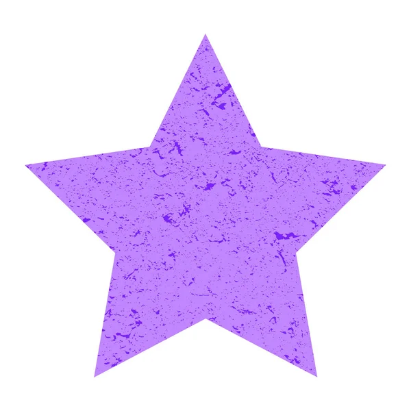 Гранж-звезда. Пастельная фиолетовая звезда с текстурой на изолированном белом фоне. Иллюстрация . — стоковое фото