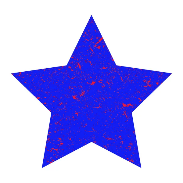 Grunge star. Blue star with texture on an isolated white background.  Illustration. — Stock Photo, Image