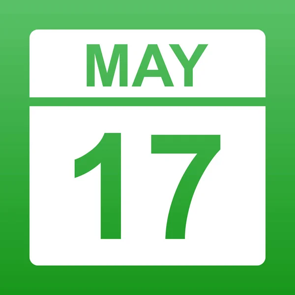 17 maggio. Calendario bianco su sfondo colorato. Giorno sul calendario. Illustrazione . — Foto Stock
