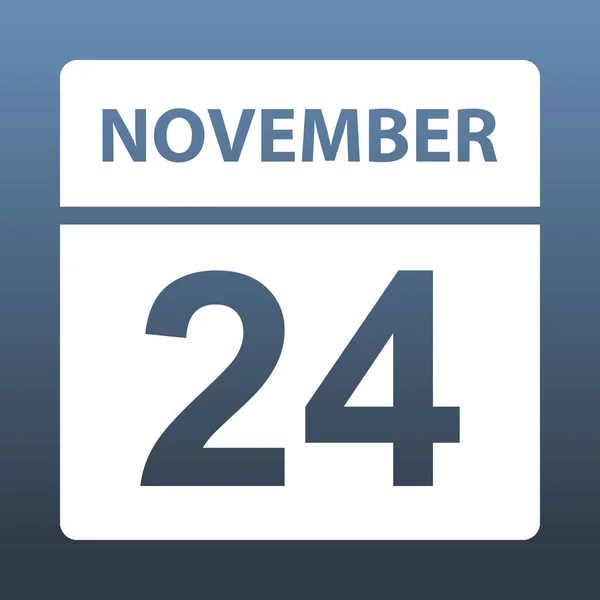 24 листопада. Білий календар на кольоровому фоні. День у календарі. Двадцять четвертого листопада. Векторні ілюстрації . — стоковий вектор