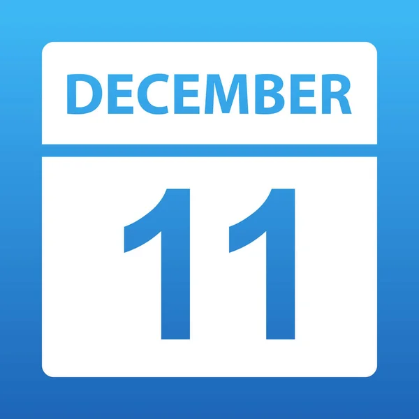 Στις 11 Δεκεμβρίου. Λευκό ημερολόγιο σε έγχρωμο φόντο. Μέρα στο ημερολόγιο. Ενδέκατη του Δεκεμβρίου. Απεικόνιση διανυσματικών φορέων. — Διανυσματικό Αρχείο