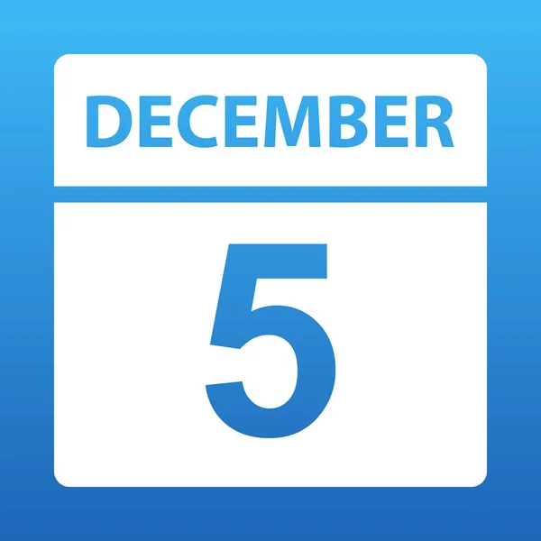 12月5日色付きの背景に白いカレンダー。カレンダー上の日。12月5日図. — ストック写真