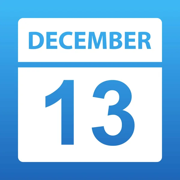 13 декабря. Белый календарь на цветном фоне. День в календаре. Тринадцатое декабря. Противостояние. — стоковое фото