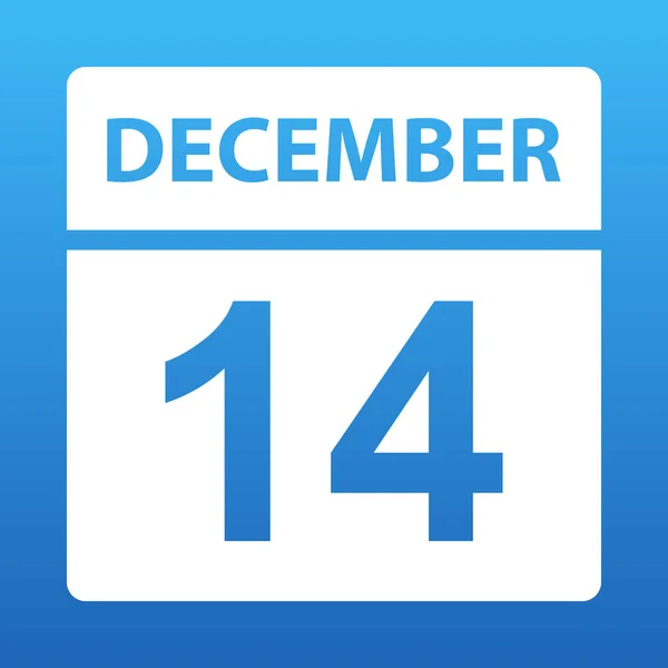 14 декабря. Белый календарь на цветном фоне. День в календаре. Четвертое декабря. Синий фон с Мбаппе. Противостояние. — стоковое фото