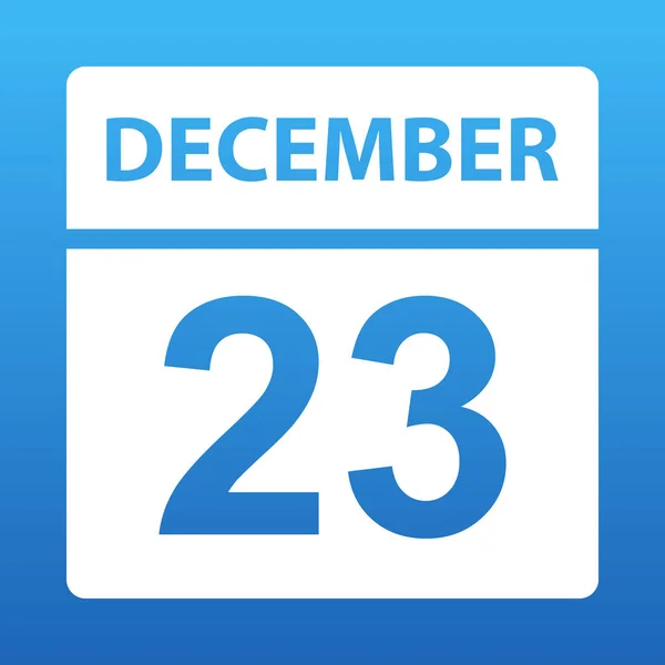 23 декабря. Белый календарь на цветном фоне. День в календаре. Двадцать третья декабрь. Иллюстрация . — стоковое фото