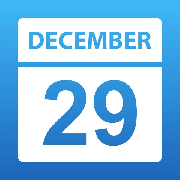 12月29日色付きの背景に白いカレンダー。カレンダー上の日。12月29日図. — ストック写真