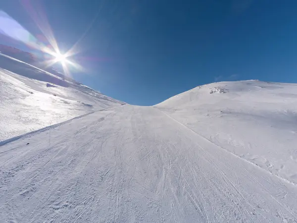 Impianti Risalita Sulle Piste Una Grande Stazione Sciistica Kalavrita Grecia — Foto Stock