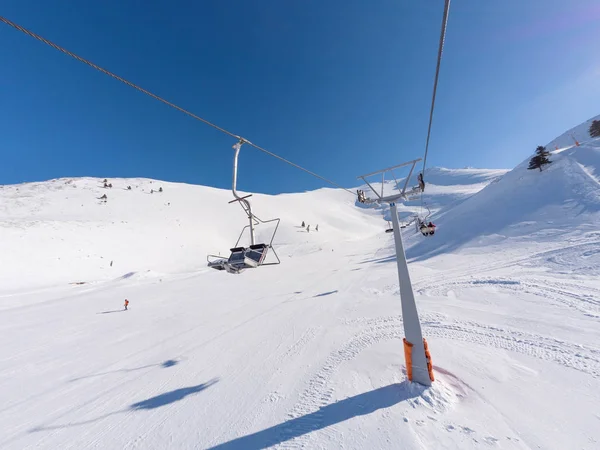 Skilift Helling Van Een Grote Ski Oord Van Kalavrita Griekenland — Stockfoto