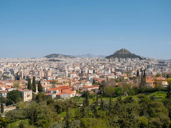 Panoramisch uitzicht over Athene stad — Stockfoto