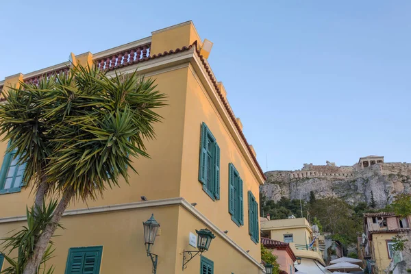 Haus Plaka Unter Dem Akropolis Hügel Athen Griechenland — Stockfoto