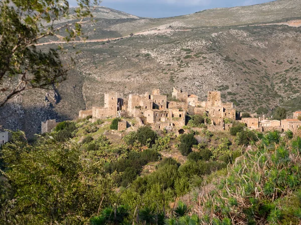 Borgo Medievale Vathia Nella Regione Mani Peloponneso Grecia — Foto Stock