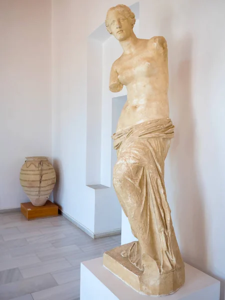 Milos Grèce Juillet 2017 Aphrodite Milos Réplique Statue Exposition Musée — Photo