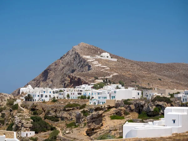 Villaggio Tradizionale Greco Chora Nell Isola Folegandros Cicladi Grecia — Foto Stock
