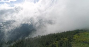 Karpat Dağlarının sisli Panoraması