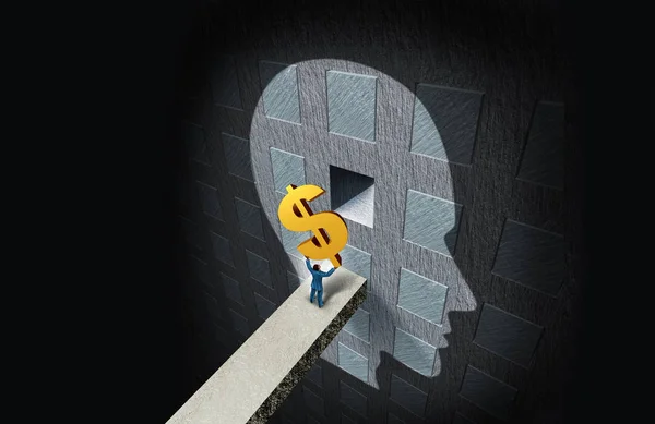 Conceito Psicologia Negócios Pensamento Riqueza Educação Financeira Psiquiatria Psicólogo Taxas — Fotografia de Stock