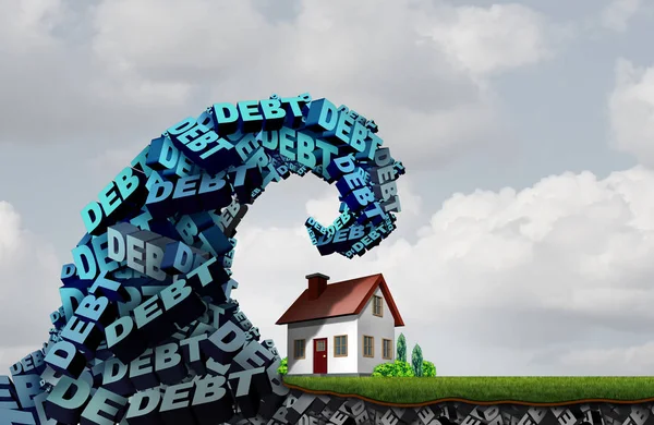 Huis Schuld Huis Financiën Credit Problemen Uitdaging Economische Familie Verblijf — Stockfoto
